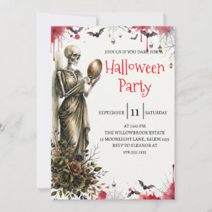 Invitation de fête d'Halloween homme squelette got