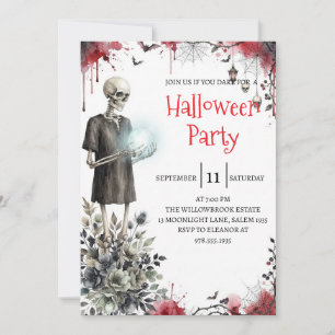 Invitation de fête d'Halloween homme squelette got