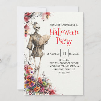 Invitation de fête d'Halloween homme squelette got