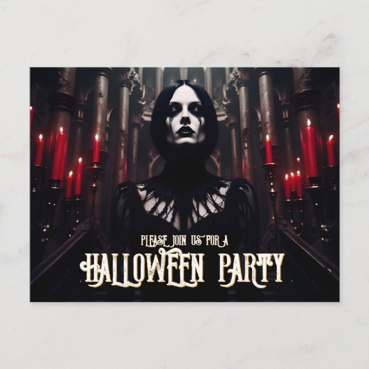 Invitation de fête d'Halloween – Invitation gothiq (Devant)
