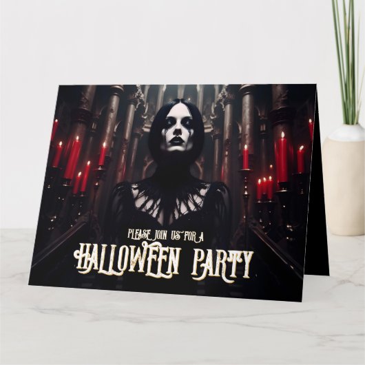 Invitation de fête d'Halloween – Invitation gothiq (Devant)