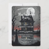 Invitation de fête d'Halloween Maison Hantée Gothi (Devant)