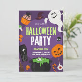 Invitation de fête d'Halloween mignonne avec citro (Debout devant)