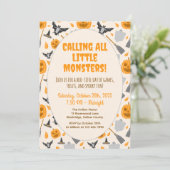 Invitation de fête d'Halloween mignonne et effraya (Debout devant)