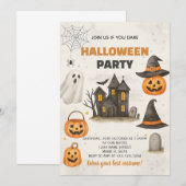 Invitation de fête d'Halloween moderne (Devant / Derrière)