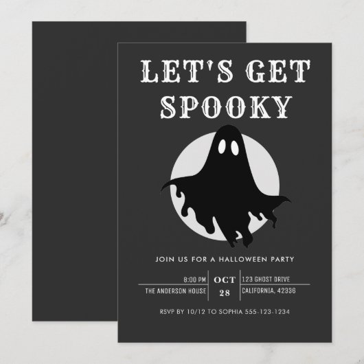 Invitation de fête d'Halloween Moderne Chic Effray (Devant / Derrière)
