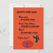 Invitation de fête d'Halloween par artiste (Dos)