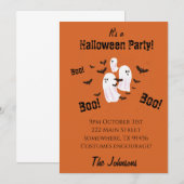 Invitation de fête d'Halloween pour enfants fantôm (Devant / Derrière)