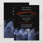 Invitation de fête d'Halloween pour enfants fantôm (Devant / Derrière)