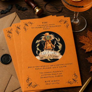 Invitation de fête d'Halloween pour un épouvantail