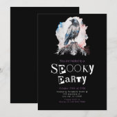 Invitation de fête d'Halloween Rave Noir avec Acce (Devant / Derrière)