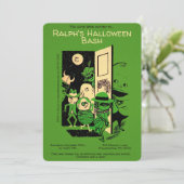 Invitation de fête d'Halloween Retro personnalisab (Debout devant)