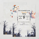 Invitation de fête d'Halloween simple - Fantôme am (Devant / Derrière)