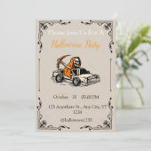 Invitation de fête d'Halloween - Skeleton Driving (Debout devant)