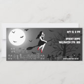 Invitation de fête d'Halloween sorcière effrayante (Devant)