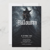 Invitation de fête d'Halloween sorcière gothique (Devant)