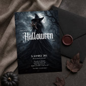 Invitation de fête d'Halloween sorcière gothique