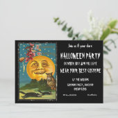 Invitation de fête d'Halloween Sorcière Vintage (Debout devant)