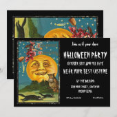 Invitation de fête d'Halloween Sorcière Vintage (Devant / Derrière)