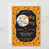 Invitation de fête d'Halloween sorcière vintage mi (Devant)