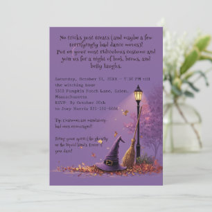 Invitation de fête d'Halloween Sorcière Violette C
