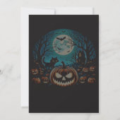 Invitation de fête d'Halloween sous la lune avec c (Dos)