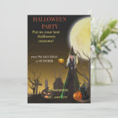 Invitation de fête d'Halloween Spooky Chic (Debout devant)