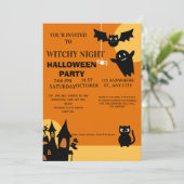 Invitation de fête d'Halloween Spooky Chic (Debout devant)