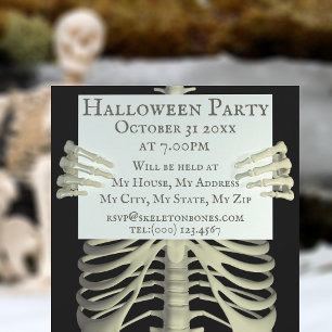 Invitation de fête d'Halloween squelette effrayant