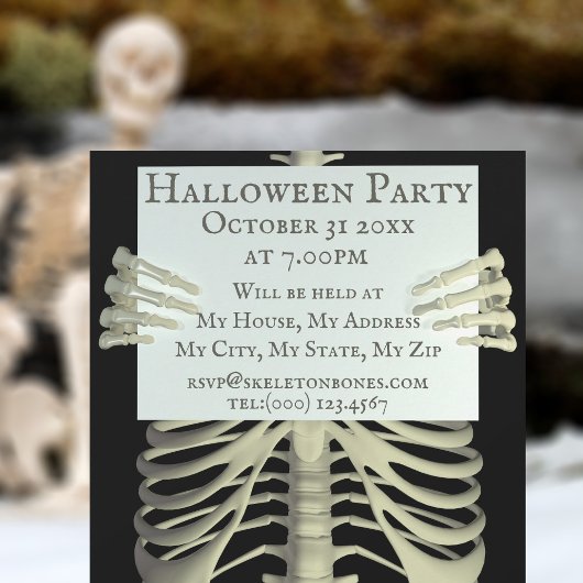 Invitation de fête d'Halloween squelette effrayant