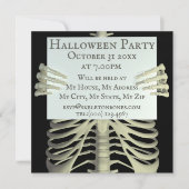 Invitation de fête d'Halloween squelette effrayant (Devant)