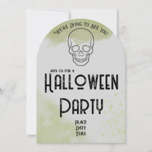 Invitation de fête d'Halloween sur une pierre tomb