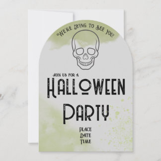 Invitation de fête d'Halloween sur une pierre tomb