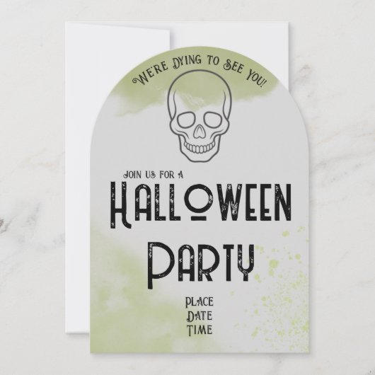 Invitation de fête d'Halloween sur une pierre tomb (Devant)