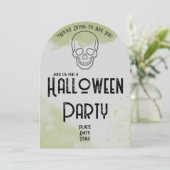 Invitation de fête d'Halloween sur une pierre tomb (Debout devant)