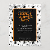 Invitation de fête d'Halloween toile d'araignée no (Devant)