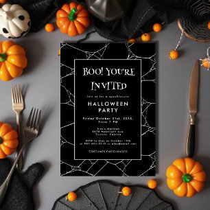 Invitation de fête d'Halloween toile d'araignée no
