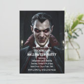 Invitation de fête d'Halloween Vampire gothique Dr (Debout devant)