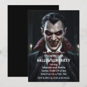 Invitation de fête d'Halloween Vampire gothique Dr (Devant / Derrière)