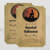 Invitation de fête d'Halloween, Vintage, Ephemera (Devant / Derrière)
