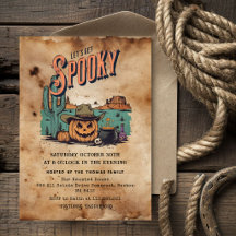 Invitation de fête d'Halloween Western Vintage | É
