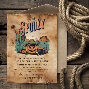 Invitation de fête d'Halloween Western Vintage É