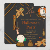 Invitation de fête d'Halloween Witch Crafts (Devant / Derrière)