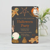 Invitation de fête d'Halloween Witch Crafts (Debout devant)