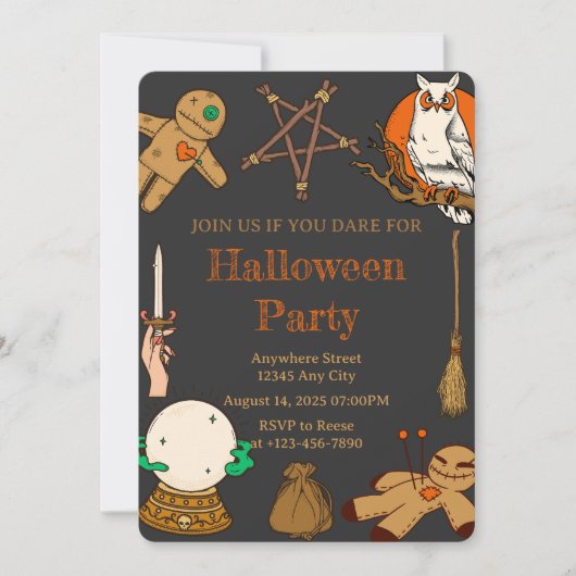 Invitation de fête d'Halloween Witch Crafts (Devant)