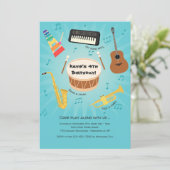 Invitation de fête d'instruments de musique pour e (Debout devant)