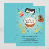 Invitation de fête d'instruments de musique pour e (Devant / Derrière)
