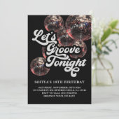 Invitation de fête disco rétro funky années 70 (Debout devant)