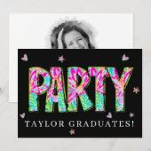 * Invitation de fête DIY à gribouiller pour tout é (Devant / Derrière)