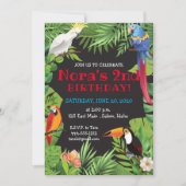 Invitation de fête d'oiseaux tropicaux (Devant)